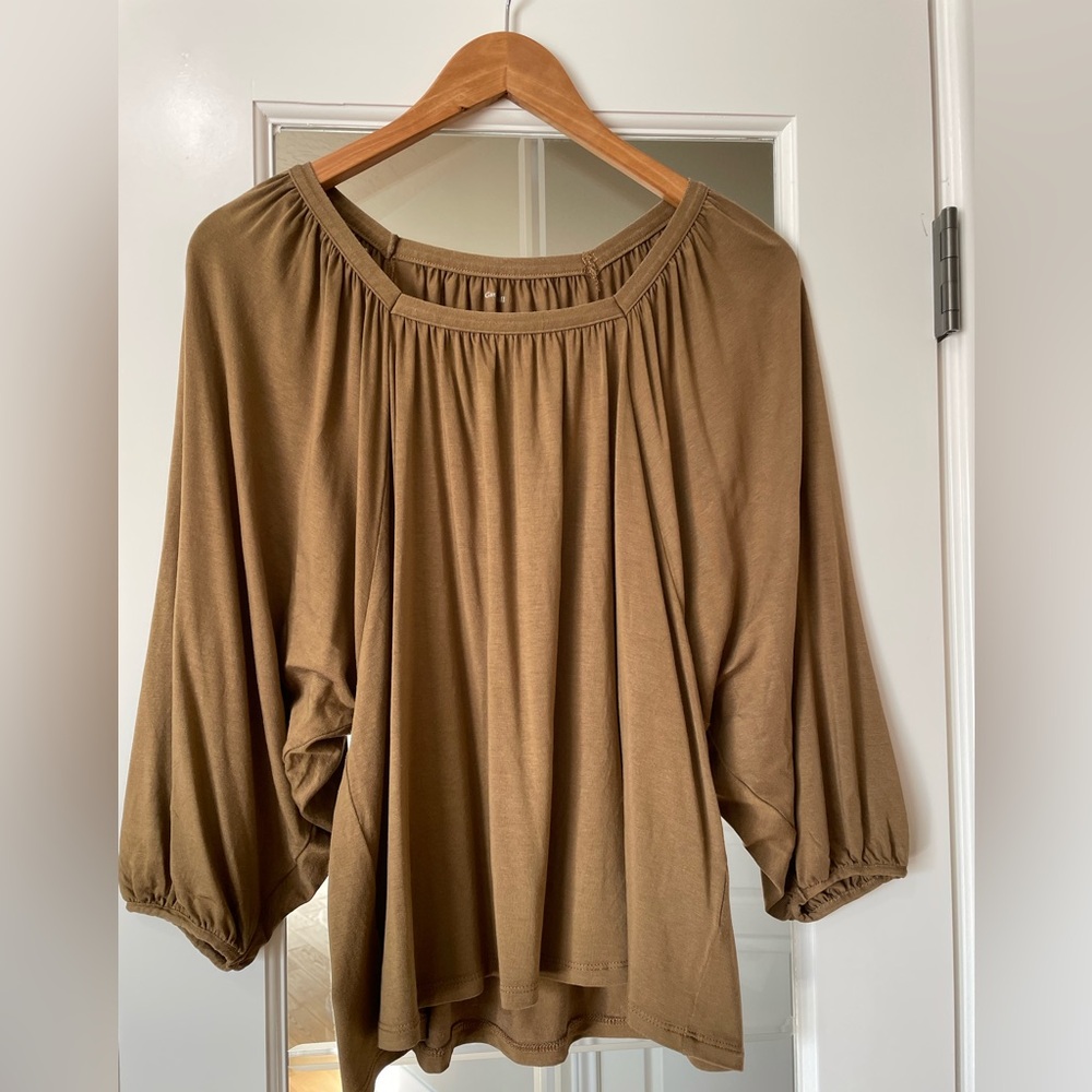 Garnet Hill Peasant Style Blouse size XS in Olive